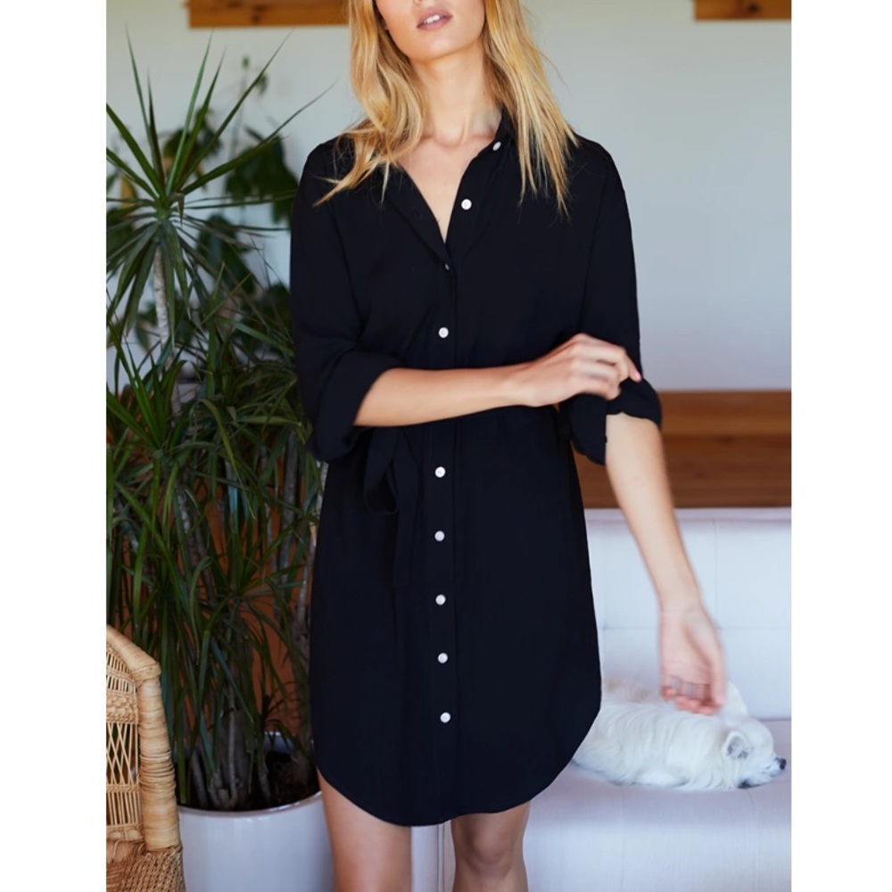 Emerson Fry Shirtdress - Black Crepe